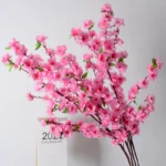 1/3/5pcs Artificial Peach Blossom Branch Spring Plum Cherry Blossom Silk Flower Tree Decoration Home Wedding DIY Decoration