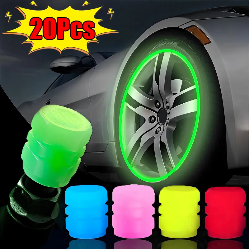 20Pc-Luminous-Valve-Caps-Fluorescent-Night-Glowing-Decor-Car-Motorcycle-Bicycle-Wheel-Hub-Valve-Stem-Cap