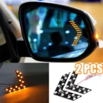 2Pcs Car LED Lights Rear View Mirror Arrow Panel Light 12V 14SMD Rear View Mirror Indicator Turn Signal Lamp Auto Accessories