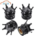 4 Pcs Crown Tire Valve Stem Caps Bling Crystal Rhinestone Universal Chrome Crown Vehicle Car Tire Caps Covers Autos Accesorios