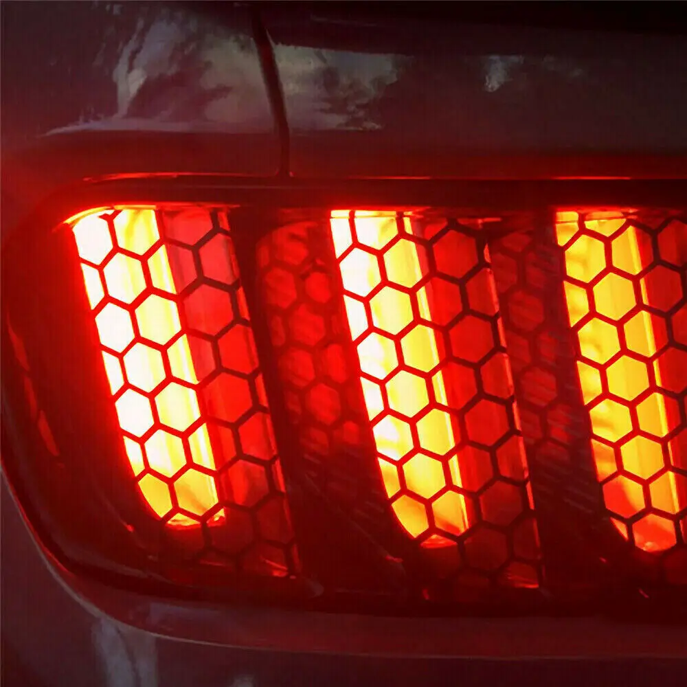 Car-Sticker-Honeycomb-Mustang-Rear-Tail-Lamp-Decorative-Sticker-Creative-Silk-Stockings-Tail-Lamp-Film-General-5