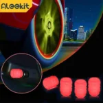 Car Tire Valve Caps Fluorescent Night Glowing Car Motorcycle Bicycle Bike Wheel Tyre Hub Luminous Valve Stem Caps Decoration