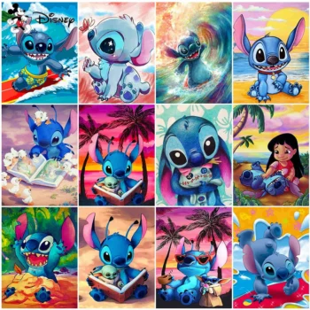 Disney DIY 5D Diamond Painting Cartoon Lilo & Stitch Diamond Embroidery Mosaic Art Rhinestone Home Decor Children's Gift