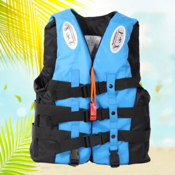 Drifting Safety Vest Lightweight Water Sports Life Jacket Safe Adjustable Straps with Reflective Stripe for Swimming Sea Fishing