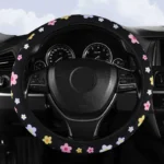New-small-fresh-flower-elastic-no-inner-ring-general-purpose-car-steering-wheel-cover-breathable-and