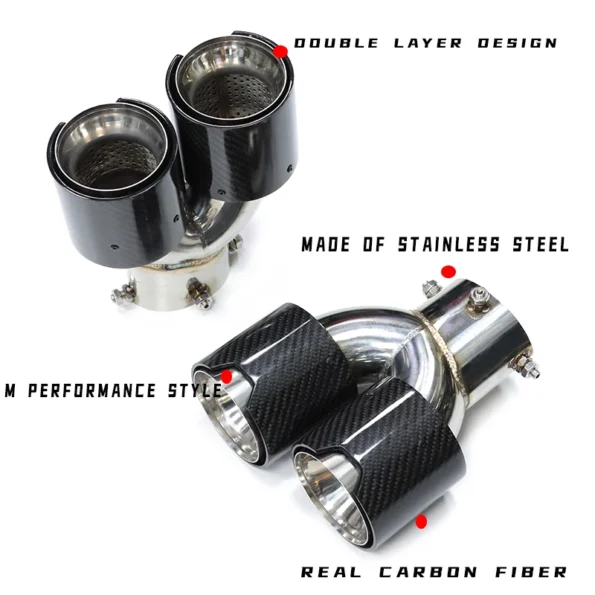 Quad Car Exhaust Tip For BMW G42 M240i 2021 2022 2023 Dual M