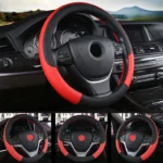 SEAMETAL-38cm-Steering-Wheel-Cover-PU-Leather-Anti-Slip-Steer-Wheel-Protector-Breathable-Fiber-Braid-Universal