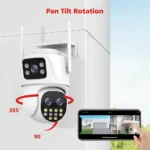 Wifi-Surveillance-Camera-Outdoor-PTZ-9MP-Three-lens-8X-Digital-Zoom-AI-Auto-Tracking-Humanoid-Detection
