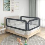 Bed rail toddler 150x25 cm fabric dark gray