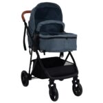 Stroller 3-in-1 steel navy blue and black