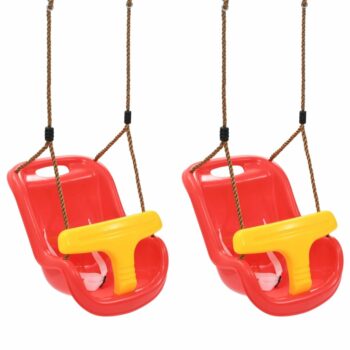 Baby swings 2 pcs with safety belt PP red