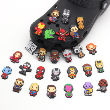 Disney jibz 1pcs Marvel superhero PVC croc shoes charms cute Cartoon DIY Sandals Accessories for clogs Decorations boy kids gift