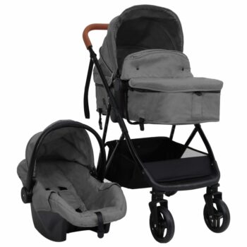 Stroller 3-in-1 steel light gray and black